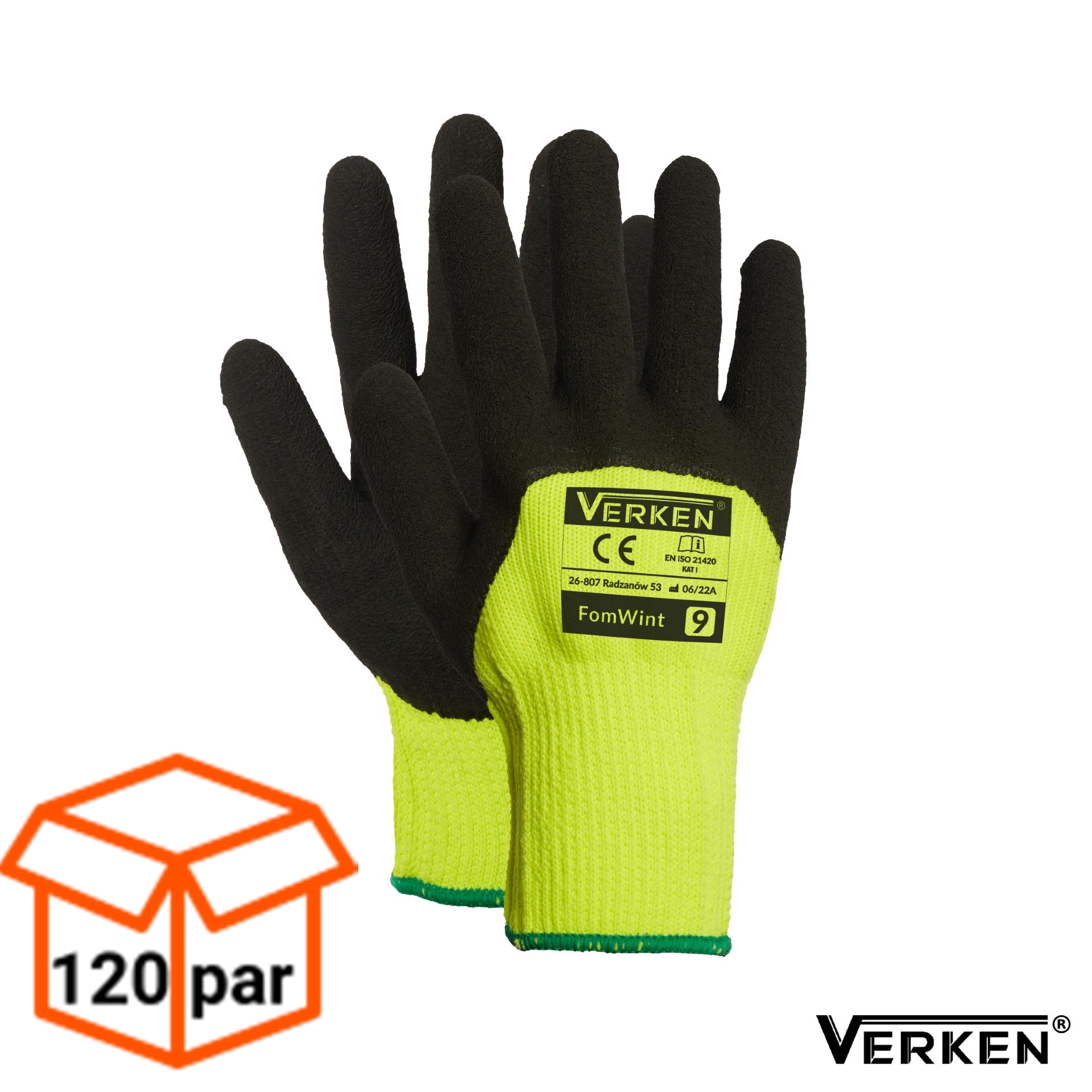Rękawice Robocze Zimowe Ocieplane Piankowe Verken FomWint 120 PAR -1 KARTON 2,75zł para