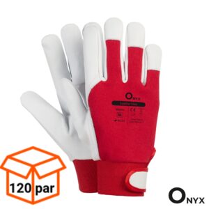 Rękawice skórzane monterskie rzep 120 PAR -1 KARTON