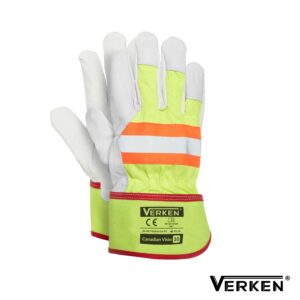 Rękawice robocze monterskie skórzane odblaskowe CANADIAN VISIO