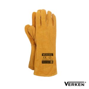 Rękawice spawalnicze gruba skóra długi mankiet VERKEN HONEY SPARK